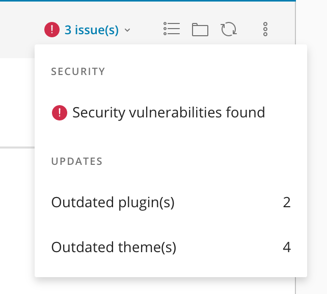 WordPress Toolkit Site Security/Updates