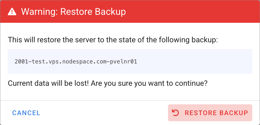 VPS Backup Restore