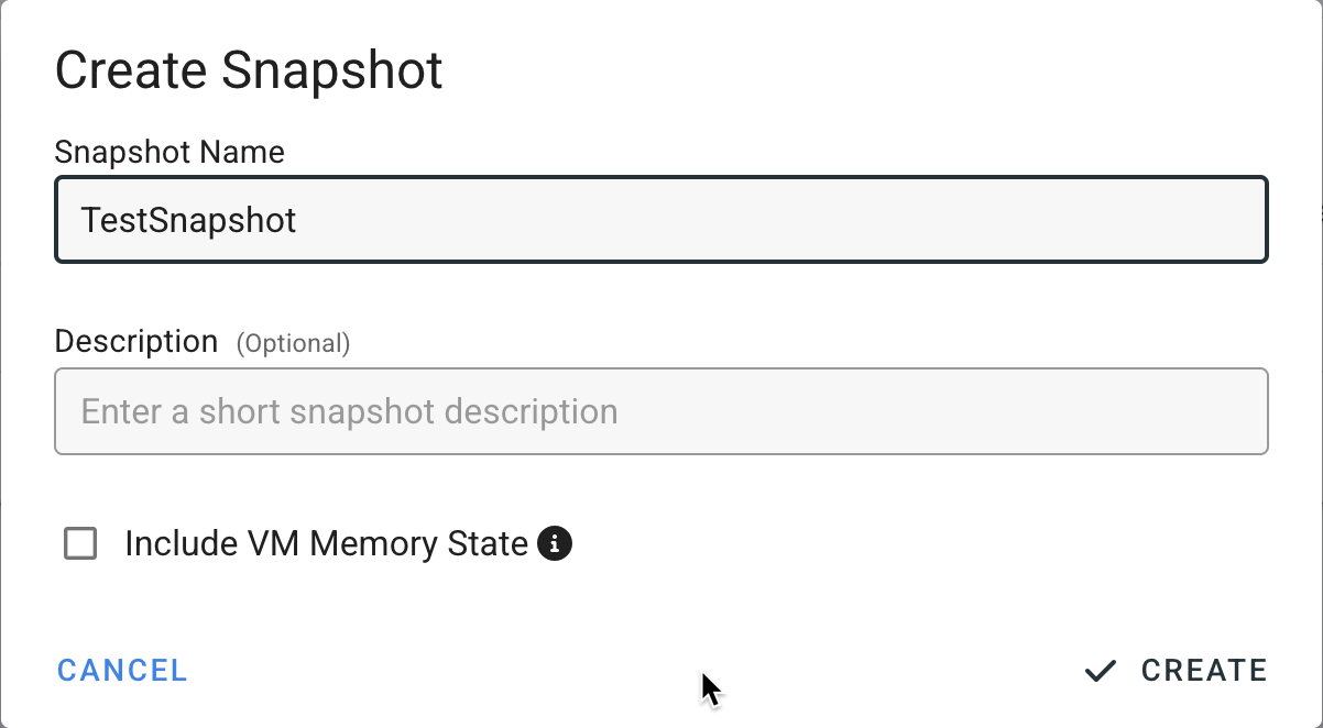 VPS Create Snapshot
