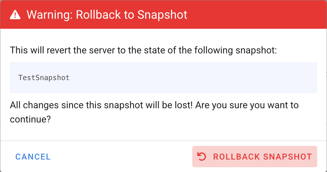 VPS Restore Snapshot