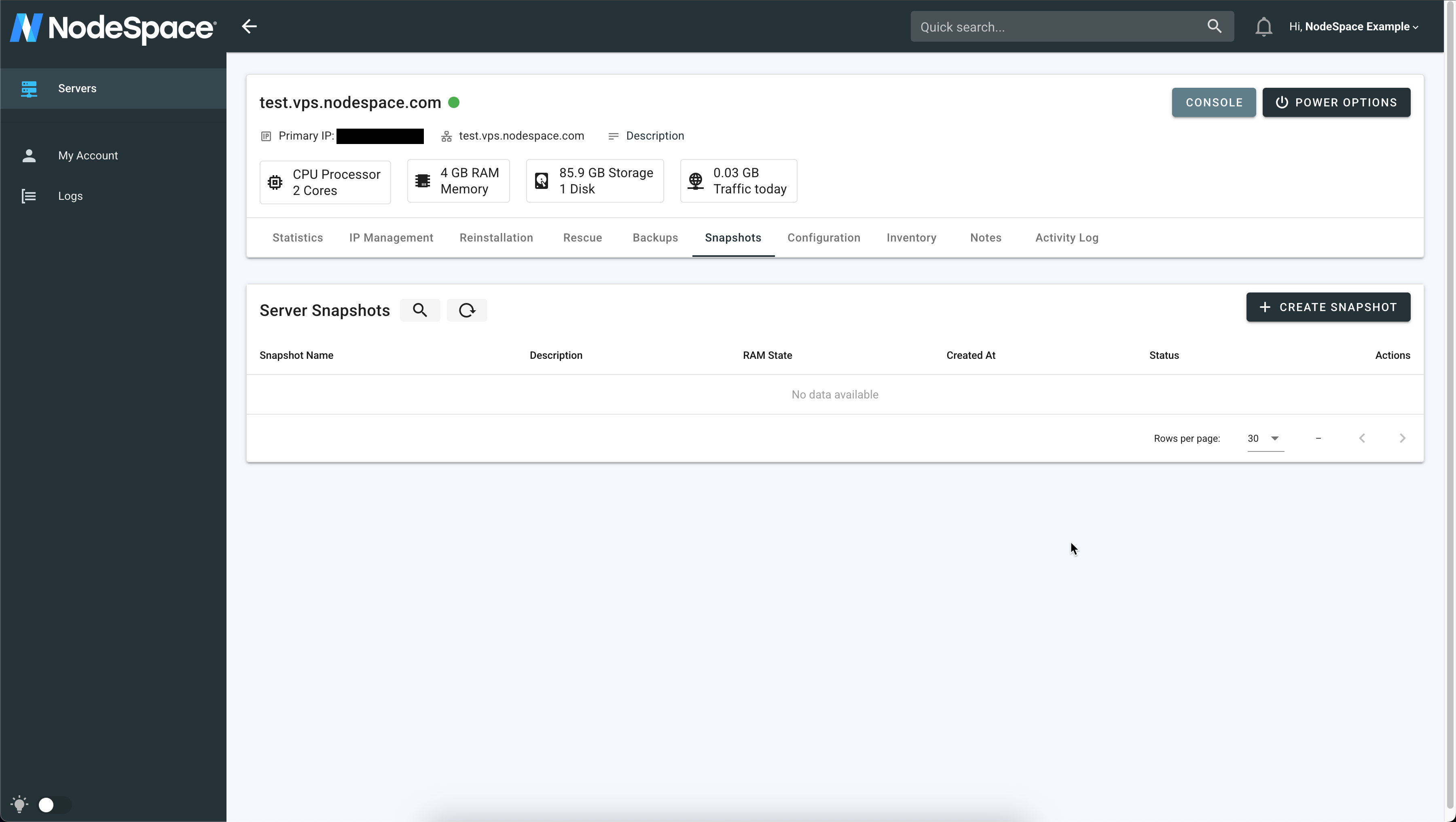 VPS Snapshots
